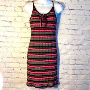 Cotton On Dress Womens S Pink and Gray Spaghetti Strap Sweater Dress Like New!
